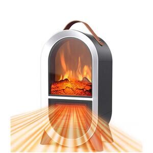 Portable Electric Space Heater 3D Flame Heating Fan W/ Thermostat Protection New